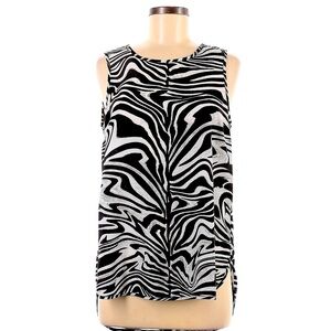 Michael Kors Zebra Print Sleeveless High Low Top - Size S
